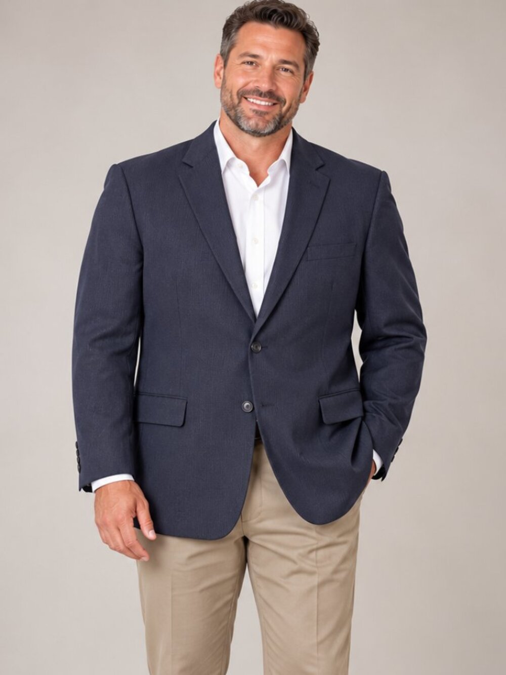 Vintage Botany 500 Navy Blue Two Button Blazer Sport Coat Men's 46R